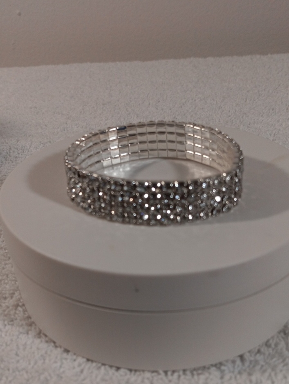 Silver Crystal Stretch Bracelet - Women Jewelry